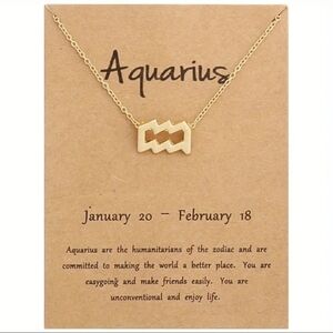 Aquarius Zodiac Symbol Pendant Necklace